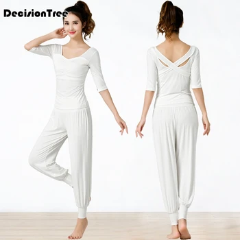

2019 Women Yoga sets Sexy professional sports gym Clothes jumpsuits suit Middle Sleeve cross backless female running yoga set
