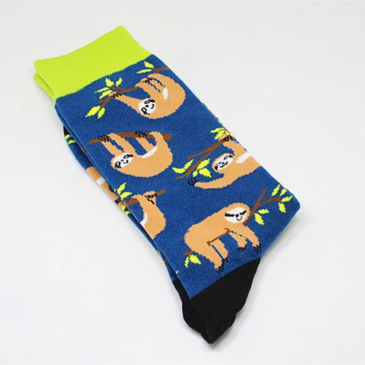 Модные мужские носки большого размера, смешные носки из чесаного хлопка с изображением животных, тигра, собаки, медведя, изысканная Новинка, мужские подарочные носки