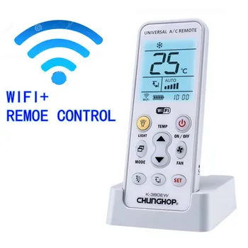 

100pc/Lot By DHL K-380EW Wifi Universal A/C Remote Controller Air Conditioner Remote Control CHUNGHOP backlight function Big LCD