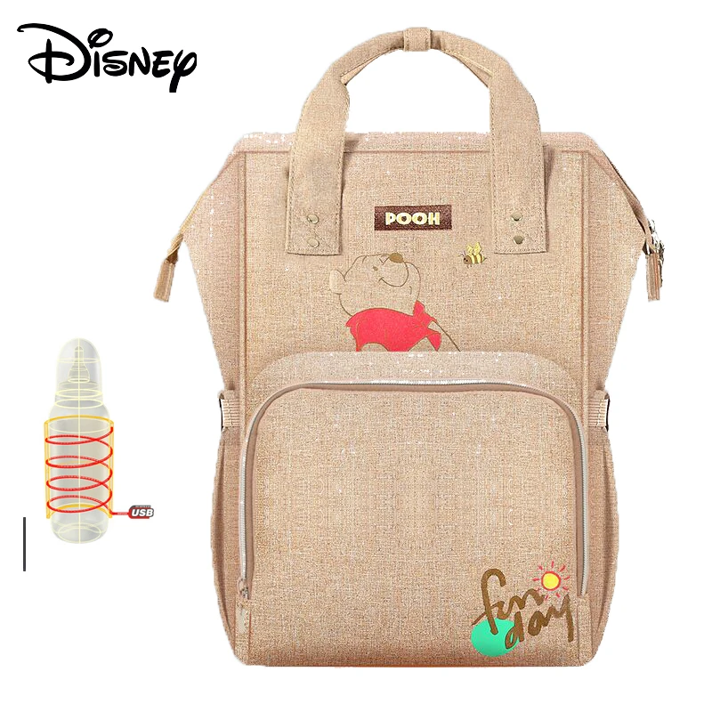 Disney бутылочки для кормления Изоляционные сумки USB Ткань Оксфорд сумка для хранения подгузников рюкзак мода водонепроницаемый большой емкости Сумки для подгузников - Цвет: 1
