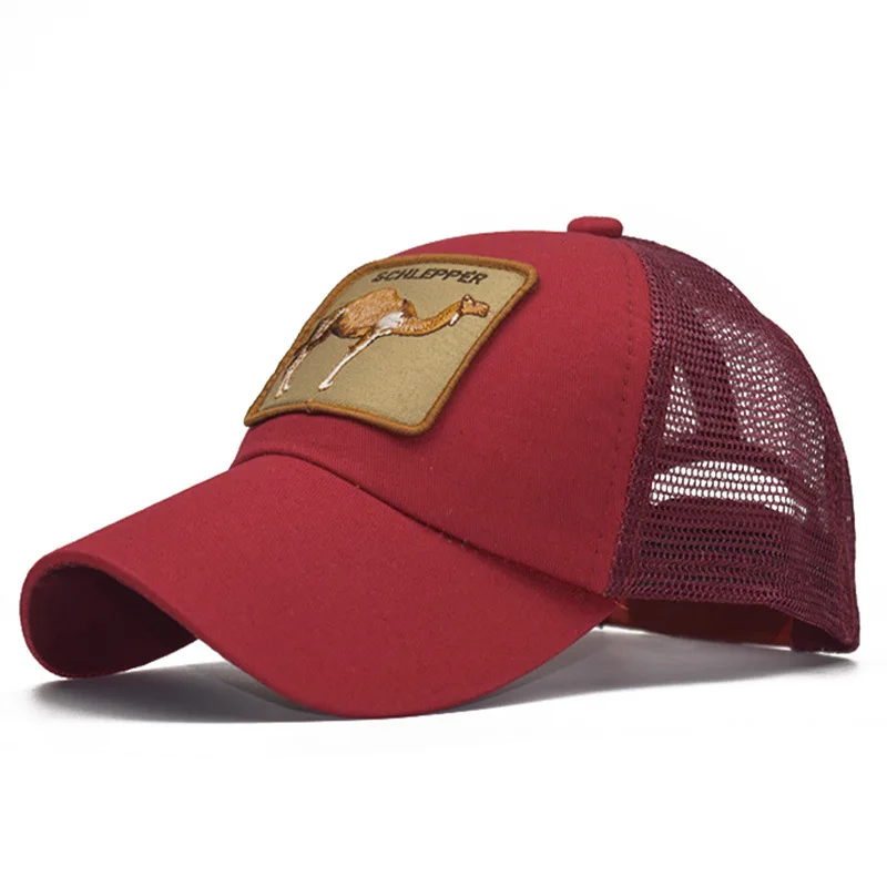 

Schlepper Embroidery Animal Camel Baseball Cap Men Women Outdoor Sports Cap Mesh Breathable Hat