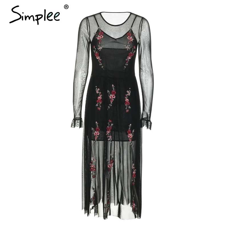 Aliexpress.com : Buy Simplee Embroidery mesh long summer