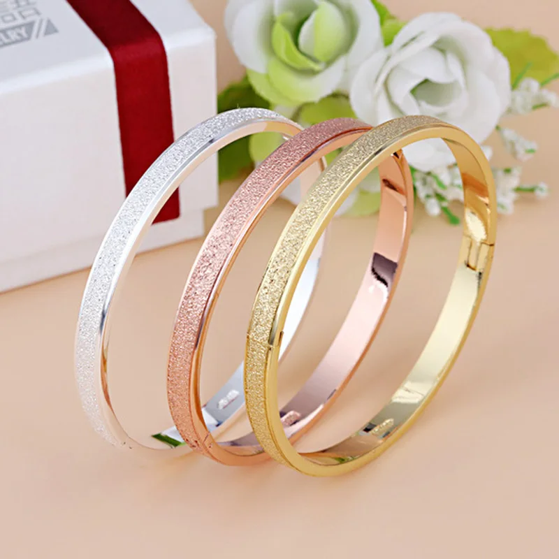 Female Frosted Love Bangle Hot Luxury Dust Cuff Bracelets&Bangles Brand Buckle Bracelet For Women Gift Jewelry Wholesale 2016