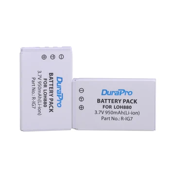 

DuraPro 2pc 3.7V 950mAh R-IG7 Li-ion Battery for Logitech Harmony LOH880 One 900 720 850 880 885 890 Pro H880 Universal Camera