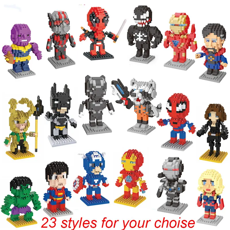 

LNO Nanoblocks Marvel Venom Edward Brock Anti-Venom Hulk Thanos Batman Bane Figure Models Building Blocks Toys Micro Size Bricks