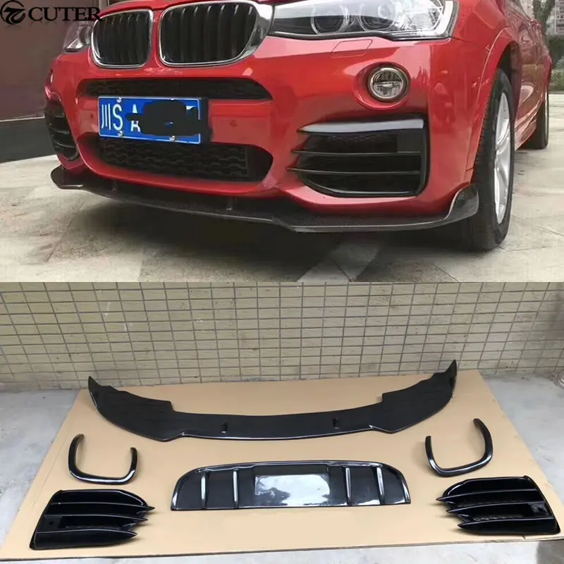 

F26 X4 Carbon Fiber car body kit front lip rear diffuser PU fog light cover for BMW F26 X4 2015-2016