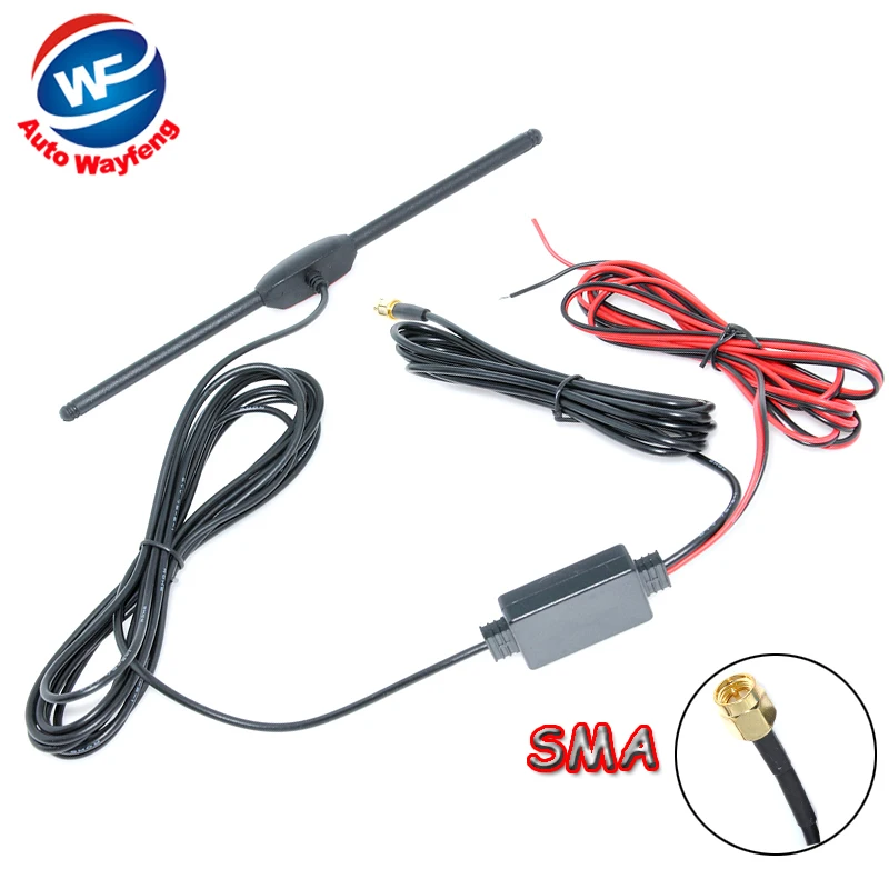 

DVB-T ISDB-T Antenna Car Digital TV Antenna Aerial with a Amplifier Booster SMA connector 5M+Free shipping WF