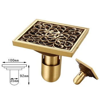 

2Pcs 4" (10*10CM) Brass Floor Drain Shower Drainer Deodorized High Deodorizer