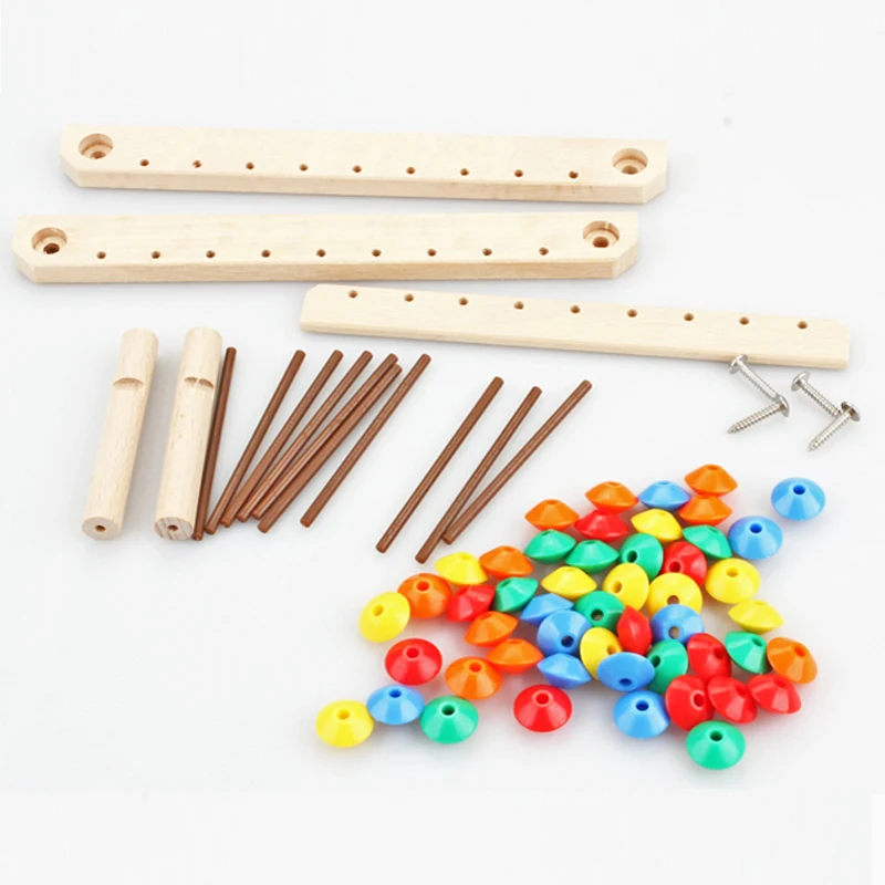 DIY Wood Chinese Abacus Soroban 9 Digits Kids Maths Calculating Tools 
