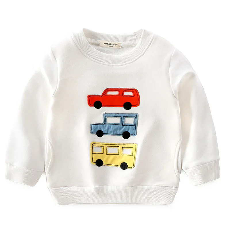 Весенне-осенние детские толстовки хлопок мультфильм печати автомобиль автобус животное мальчик девочка свитер пальто для малышей Топы Детская одежда - Цвет: A01