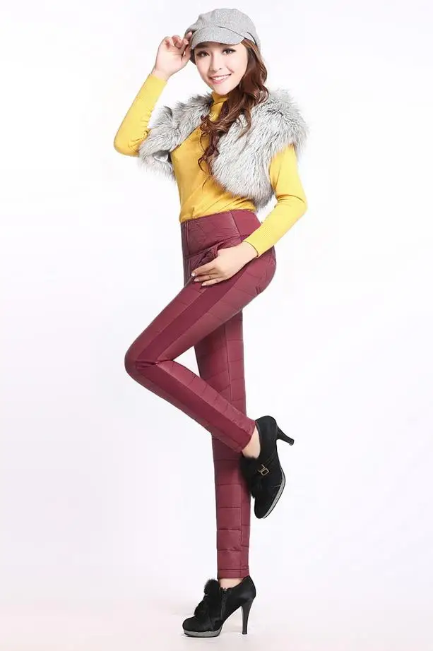 CHRLEISURE Women Winter Thick Leggings Warm Bead Leggins