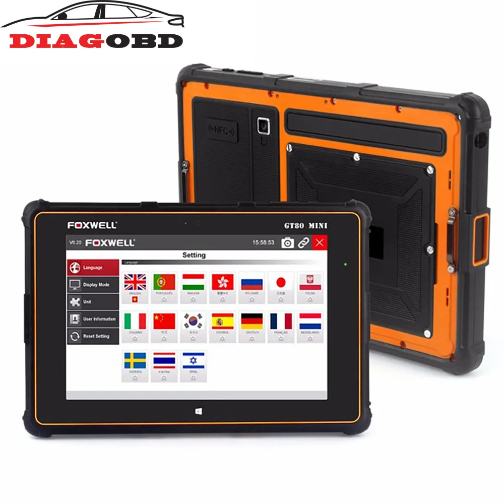 

FOXWELL GT80 Mini OBD OBD2 Diagnostic Car Scanner Injector Coding DPF Air Bag SRS ABS TPMS Reset