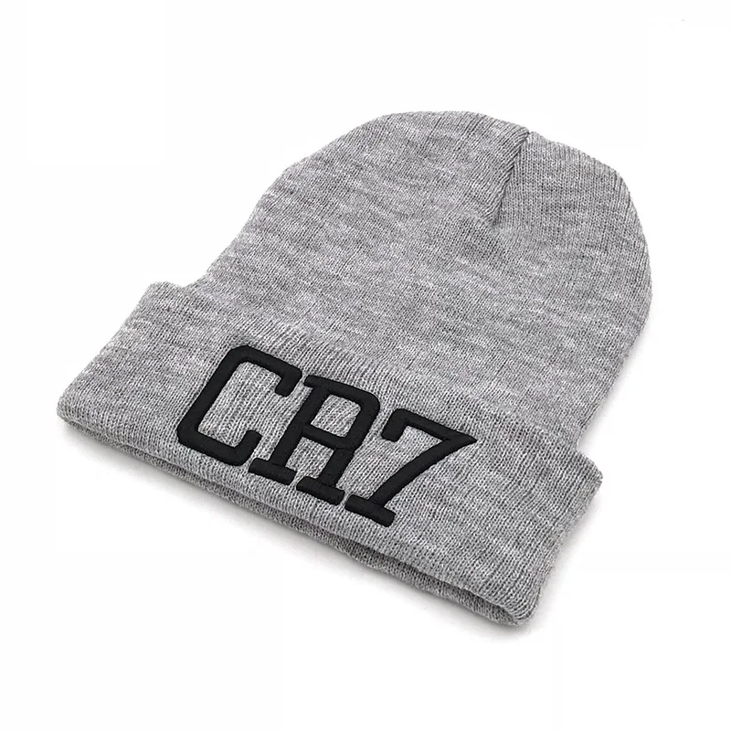 CR7 вязаные шапки, зимняя шапка s Skullies Bonnet Cristiano Ronaldo, Зимние головные уборы для мужчин и женщин, теплые шапки для спорта на открытом воздухе - Цвет: Серый