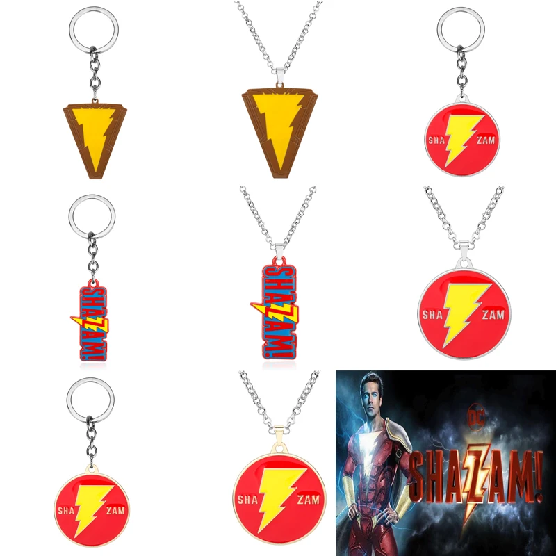 

SHAZAM Captain Marvel Keychain SHAZAM Billy Batson Cosplay Flash Lightining Jewelry For Fans Gifts
