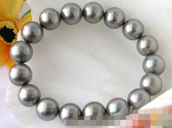 

01398 GRAY ROUND SOUTH SEA SHELL PEARL BRACELET BANGLE Natural >>free shipping