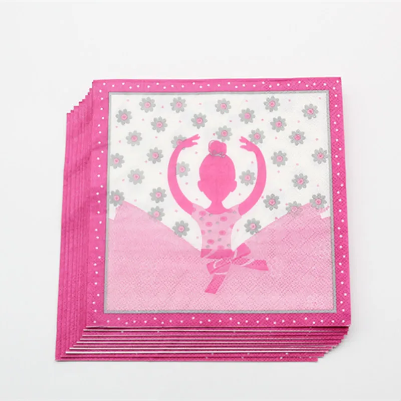 Светло-розовый салфетка мультяшную тему 10 одноразовыми салфетками Baby Shower подходит для вечерние свадебные украшения ко дню рождения