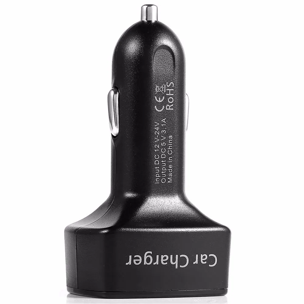 4 в 1 двойной Переходник USB для зарядки в машине напряжение DC 5 В 3.1A тестер для iPhone фиксированная поддержка помогает стабилизировать USB Автомобильное зарядное устройство 0703