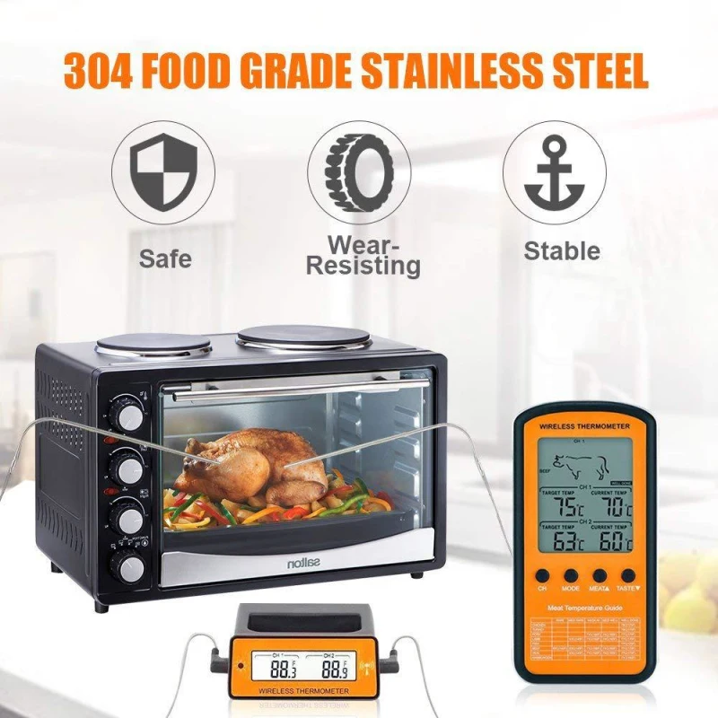 

Dual Probe Digital Cooking Meat Food Oven Thermometer Wireless Remote BBQ Thermometer for Grilling Smoker Kitchen Accessories