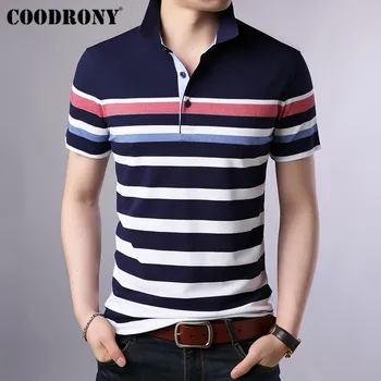 

COODRONY Brand Business Casual T Shirt Men Fashion Striped Short Sleeve T-Shirt Men 2019 Spring Summer New Men's T-Shirts S95033