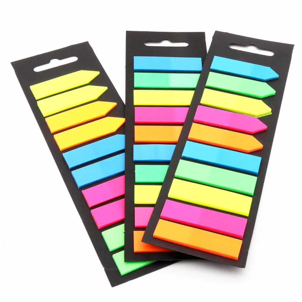 200 Sheets Flourescence Colour Memo Sticky Notes Bookmark/Memo Sticker .
