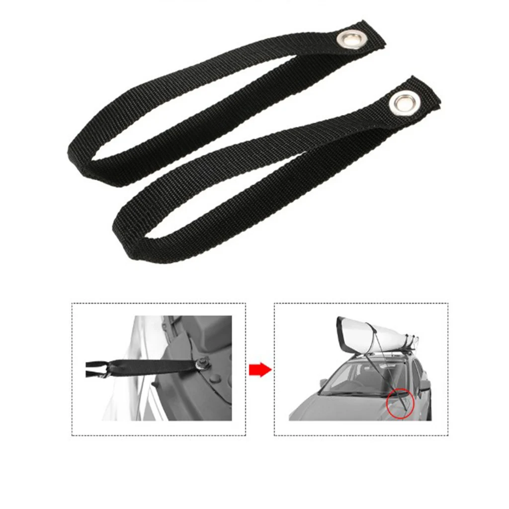 

2 pcs Heavy Duty Loop Anchor Straps Hood Webbing Tie Down Trunk Vehicle Hatchback for Kayak Canoe Boat Transporting Rowing Boats