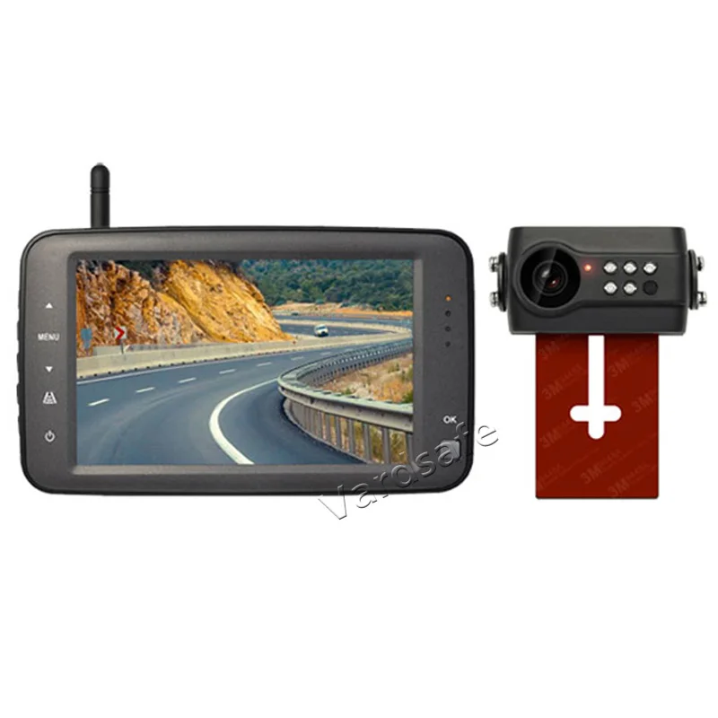

Vardsafe VS764 | Wireless License Plate Parking Rear View Reverse Backup Camera with 4.3 Inch Monitor for Car Van RV Truck