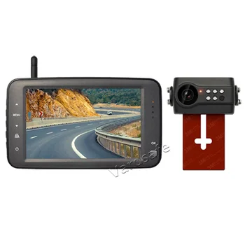 

Vardsafe VS764 | Wireless License Plate Parking Rear View Reverse Backup Camera with 4.3 Inch Monitor for Car Van RV Truck