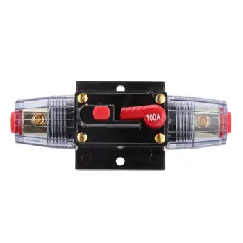 

12V-24V Inline Auto Circuit Breaker 100A Manual Reset Switch Car Audio Fuse