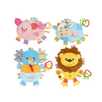 

Baby Plush Towel Comfort Doll Lion Pig Elephant Animal Rattles BB Device Multifunctional Toys Baby Towel