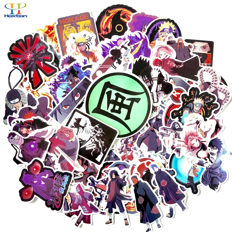 

70Pcs/lot japan anime Naruto sasuke Cartoon For Snowboard Laptop Luggage Fridge Car- Styling Vinyl Decal Home Decor Stickers
