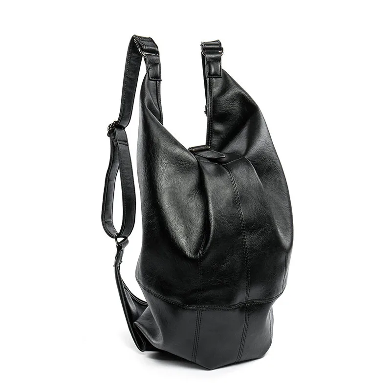 

Korean Fashion Style Leather Backpack Popular Dumpling Shape Brand Design Men's Backpacks Popular Unique School Bag