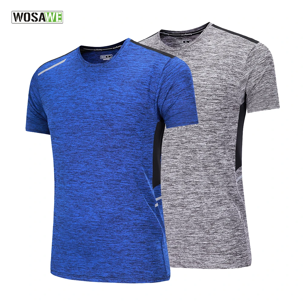 

WOSAWE Running Shirt Men Sports Running Shirt Quick Dry Basketball Soccer Training T Shirt Men Gym Clothing Sportswear