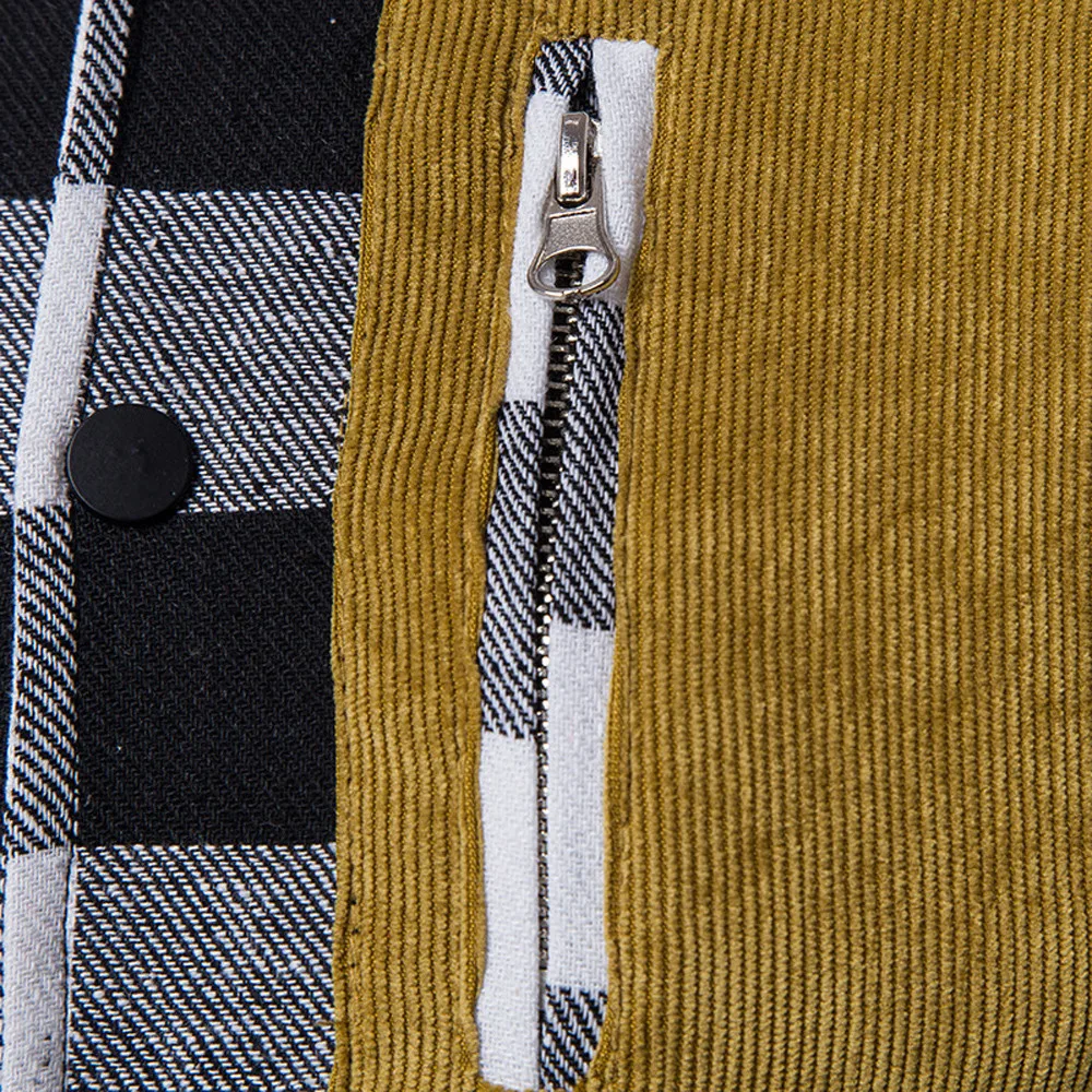 Страусиная мужская повседневная клетчатая куртка с замшевым карманом, дизайнерская рубашка с капюшоном, однобортная Осенняя блуза с длинными рукавами для мужчин