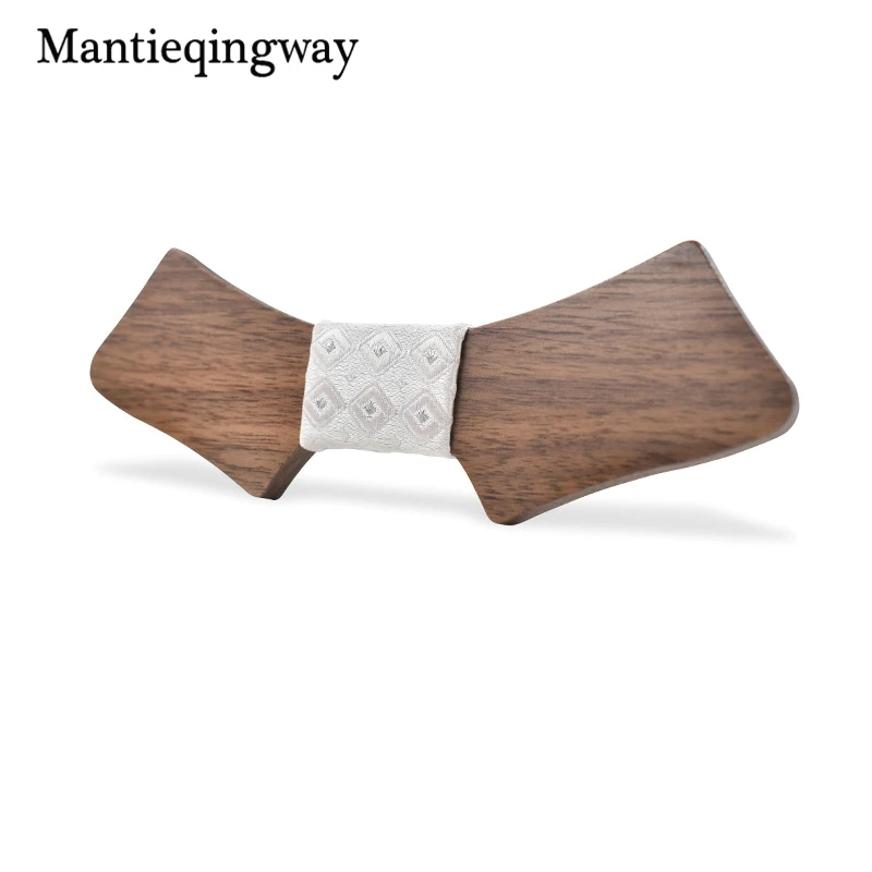Mantieqingway Геометрия деревянный галстук бабочка для мужчин Artisnal Галстуки 3D