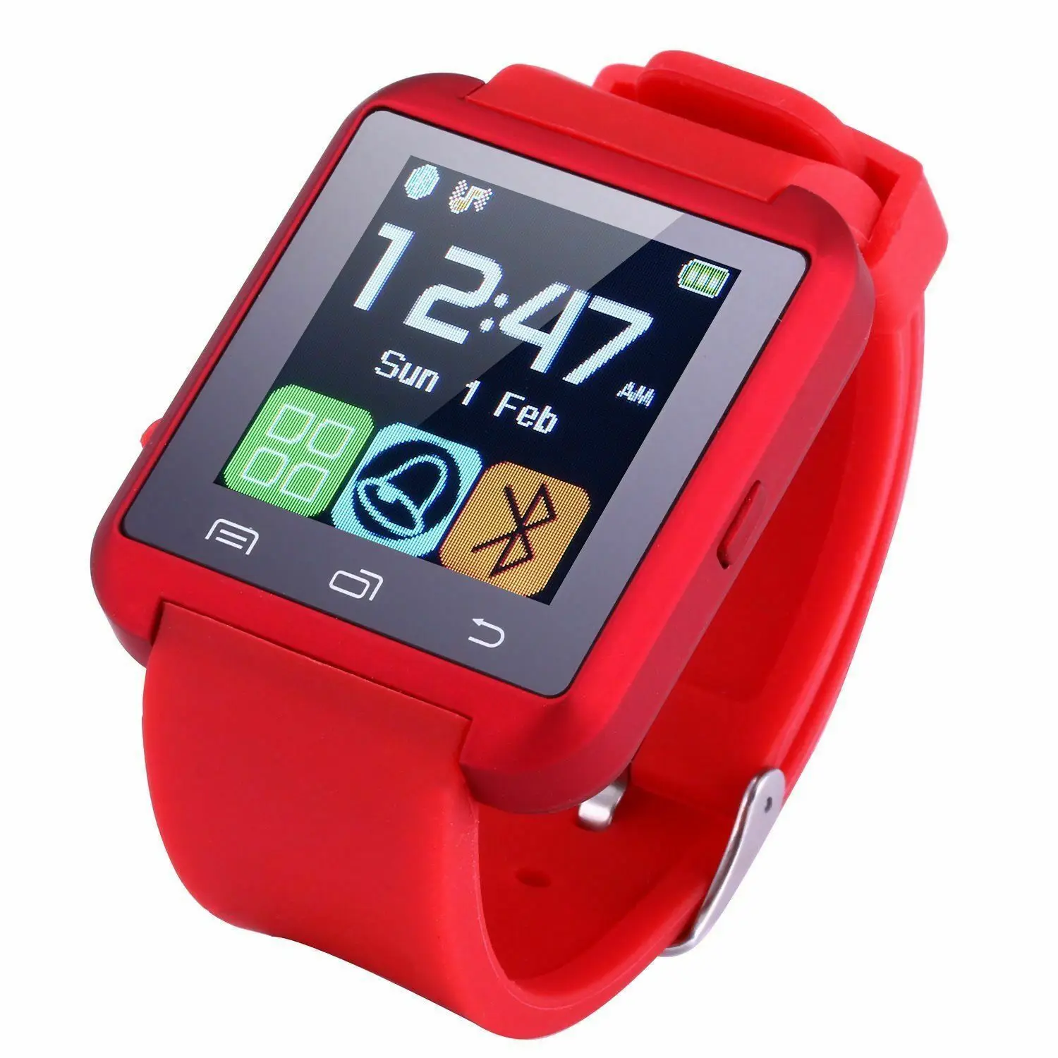 Мужские и женские Bluetooth спортивные Смарт-часы с камерой телефон мат для ios Android samsung huawei Xiaomi iPhone LG - Цвет: Красный