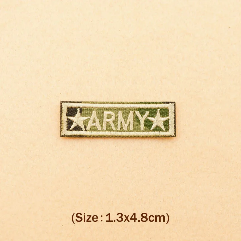 

ARMY (Size:1.3X4.8cm) DIY Iron On Patch Cloth Badges Embroidered Applique Sewing Clothes Stickers Apparel Accessories