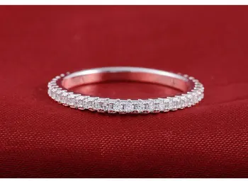 

Real 18K White Gold Solid Wedding Band Infinity Jewelry 0.55CT Excellent Diamond Matched Band of Engagement Ring Fiancee Propose