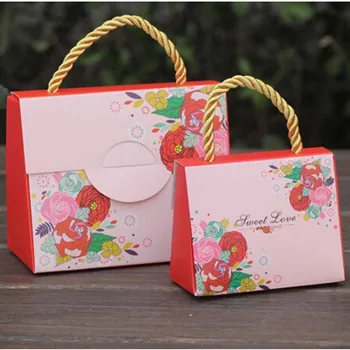 

Free shipping sweet love flower handbag style wedding favor box 200 pcs /lot , SN2-4