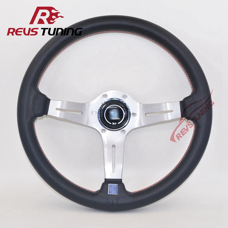 

Free Shipping 350mm 14inch Light Weight Leather ND Racing Rally Car Sport Race Drift Steering Wheel