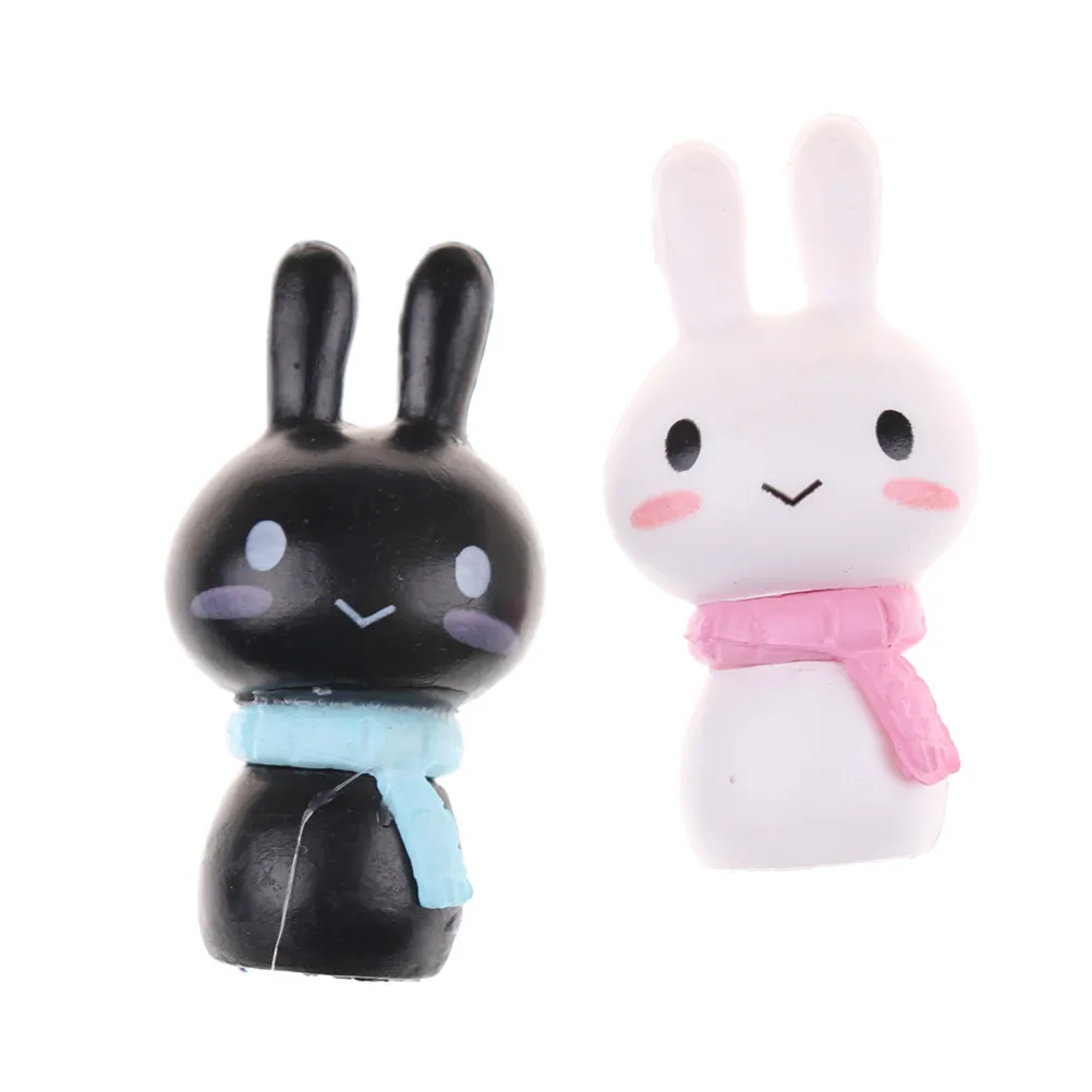 

2 pcs/ Set kawaii Rabbit Cartoon Miniature Resin rabbit Fairy Garden Decor Ornament Pot Micro Landscape Bonsai DIY Dollhouse