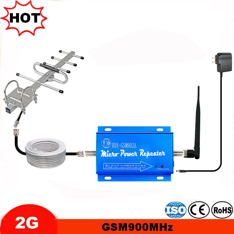 

Hot sale 65dB Gain Office Use Cell Phone GSM 900MHz Mobile Network Signal Booster Amplificador GSM repeater Factory shipping
