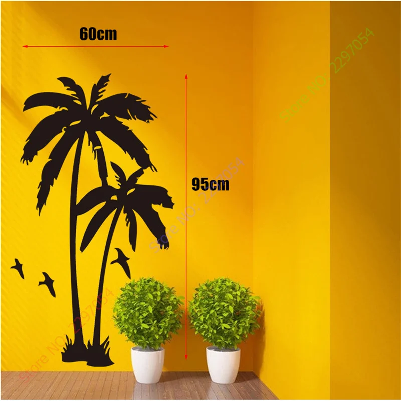 

Home Decor Cool coconut palm Tree Mural Wall Stickers Wall Decals Free Shipping