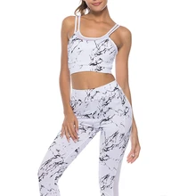 Женские комплекты для йоги Быстросохнущий Спортивный костюм для бега спортивный костюм женский бюстгальтер для фитнеса эластичные леггинсы для тренировок спортивная одежда комплект из 2 предметов