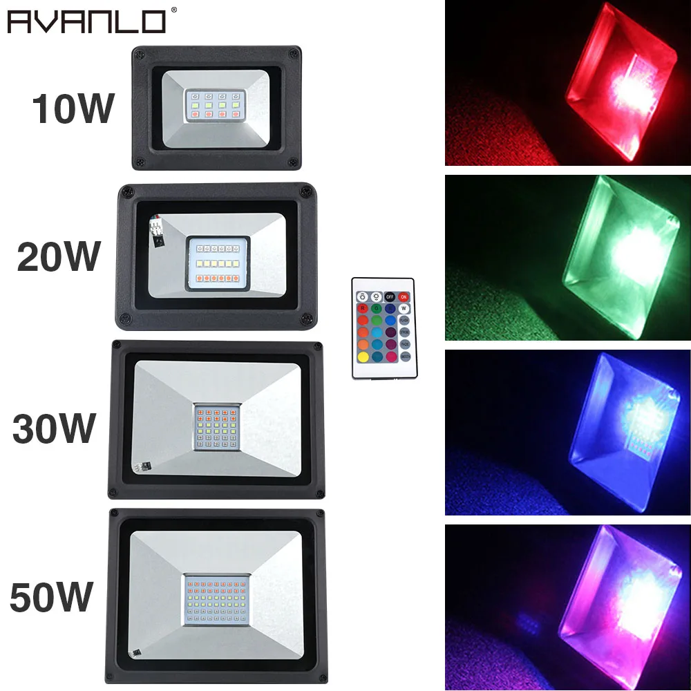 Free shipping 10w 20w 30w 50w 100w LED Flood light RGB ultra thin led outdoor search lamp led luminaire light warm /cold white