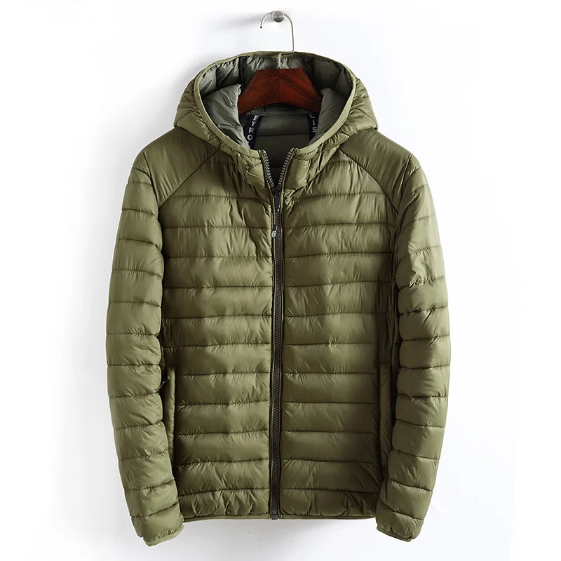 Новая высококачественная Мужская Осенняя зимняя теплая верхняя одежда, Брендовые куртки, мужские пальто с капюшоном, Повседневная ветровка, дропшиппинг, одежда - Цвет: Армейский зеленый