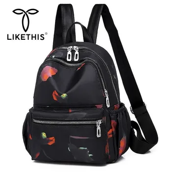 

LIKETHIS Fashion Women Backpack Bag High Quality Backpacks Teenage Girls Female Shoulder Bags Splice Bagpack Mochila Flower 2019
