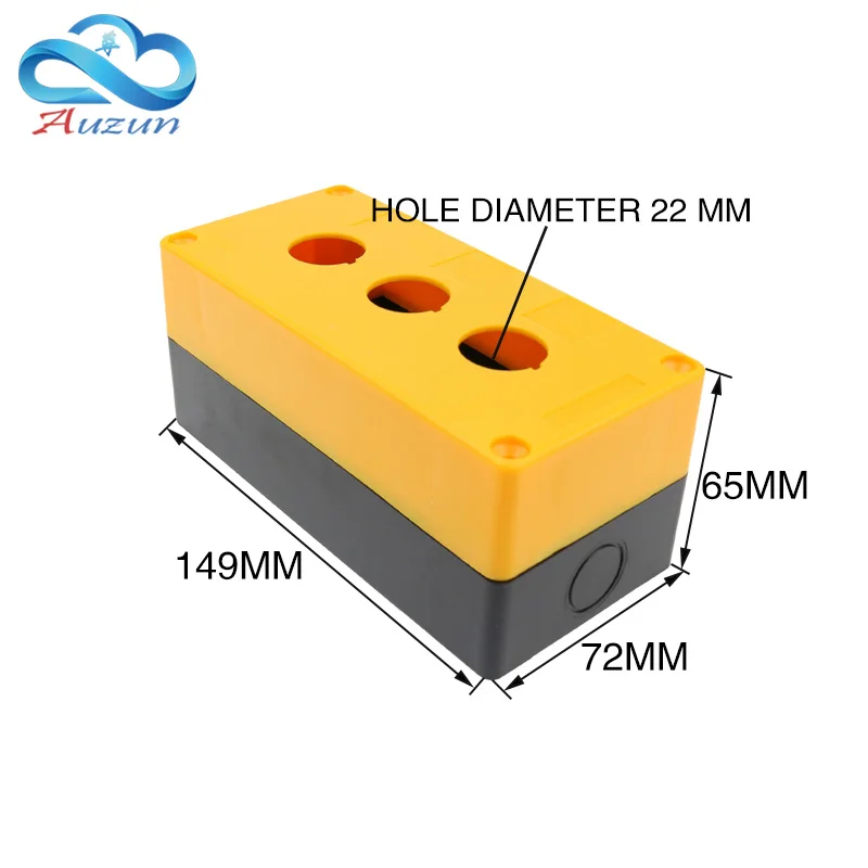 BX3-22 switch control три отверстия кнопки коробка аварийный выключатель водонепроницаемый бокс блок управления три открытых отверстия 22 мм