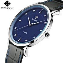 Top Marca 50 m Impermeable Hombres Deportes Relojes de Hombre Reloj De Cuarzo Ultra Delgado Reloj de Pulsera Correa de Cuero Genuino Informal masculino Relógio