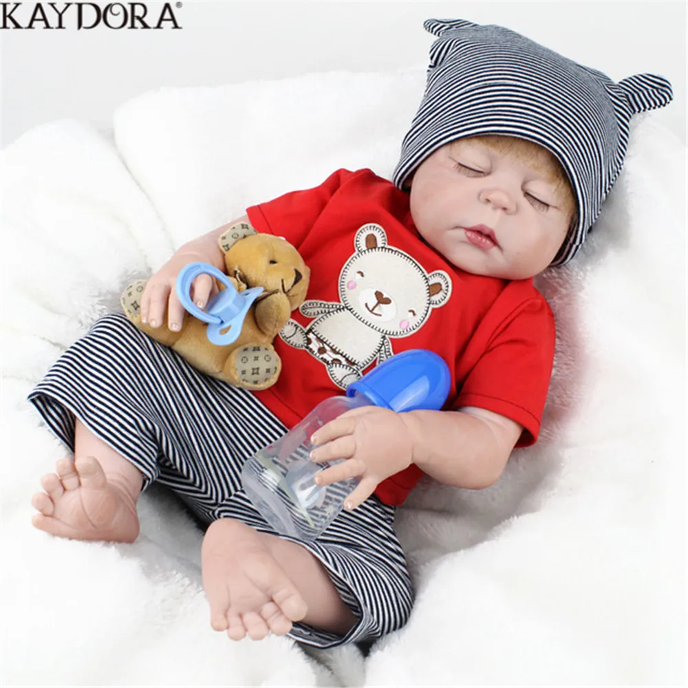 Кукла KAYDORA Reborn 55 см силиконовая кукла для маленьких мальчиков реалистичные