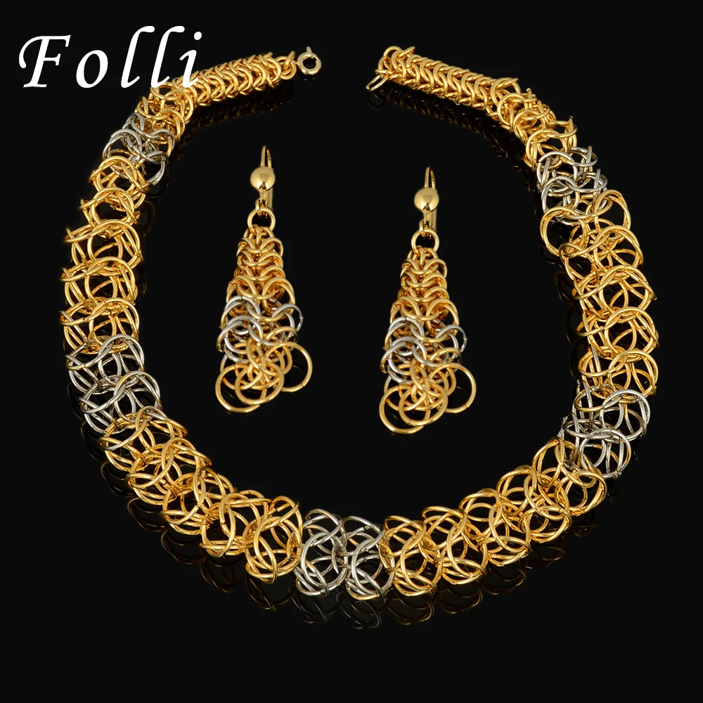 2016 New High Quality Italy 750 Real Gold Jewelry Sets Fashion Parure